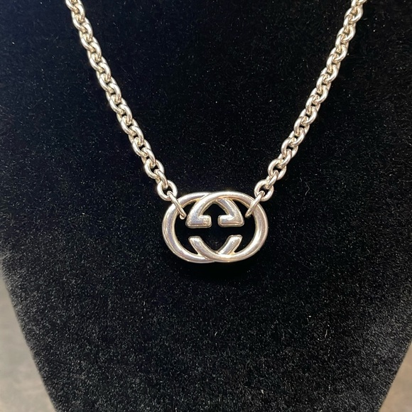 Gucci Interlocking GG Silver Necklace Stamped - Picture 2 of 9
